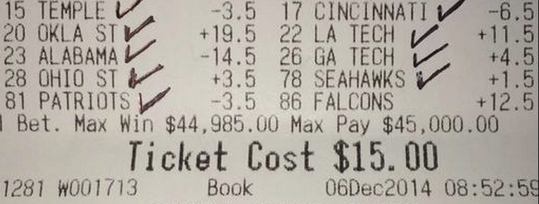 betting slip