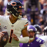 Justin Fields of Bears Throws Pass